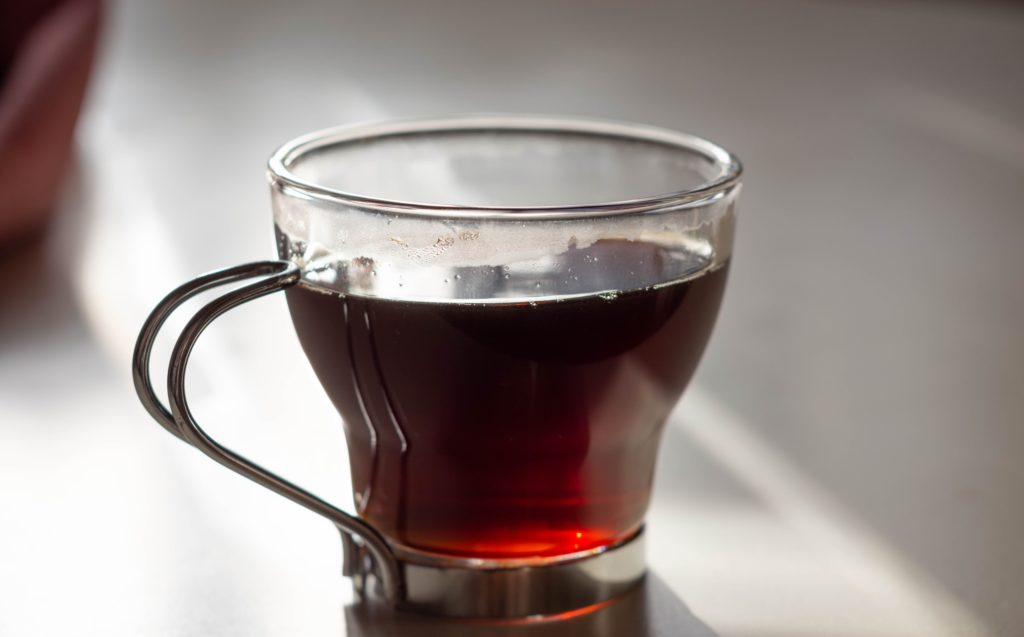 Black tea in a cup